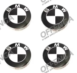 Naafdopset met chroomrand 56mm zwart/wit