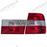Achterlichtset Rood/wit helder E34 sedan